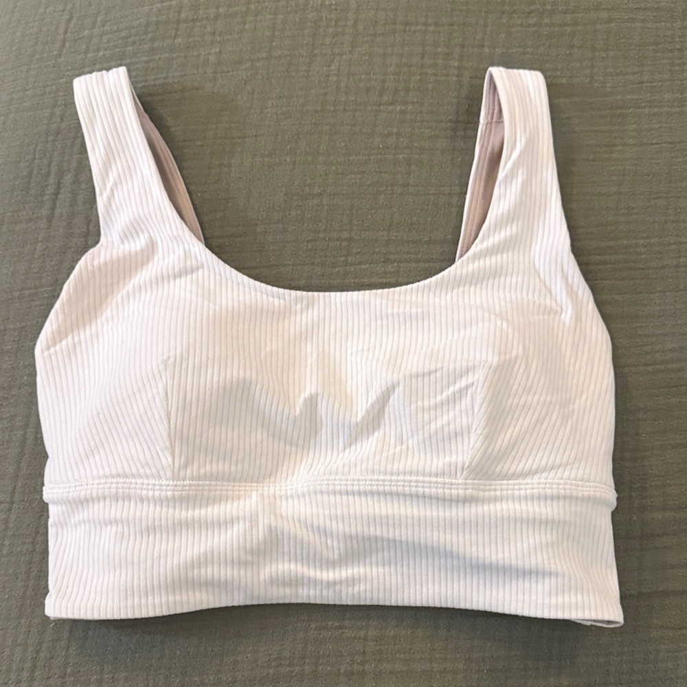 lululemon athletica light pink ribbed scoop sports bra